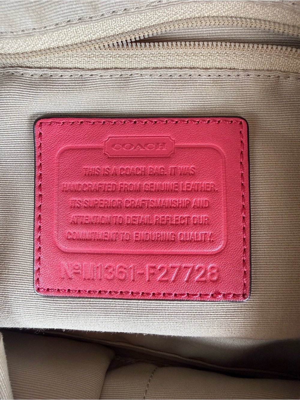 Coach Pink Leather Shoulder Hobo Bag - Picture 4 of 6